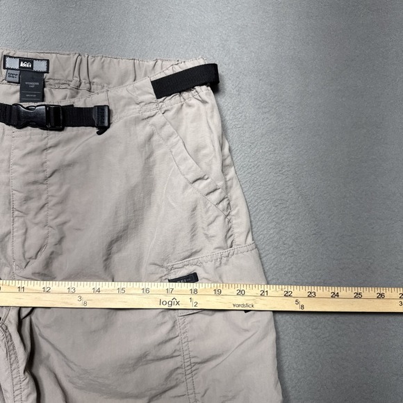 REI Shara Pants Women Sz 14P Tan Convertible Hiking Cargo Leg Zip Belted Pockets - Picture 3 of 13